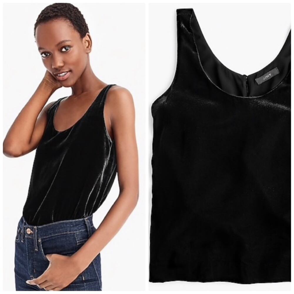 J. Crew Women's  Black Velvet Tank Top‎ Size 4